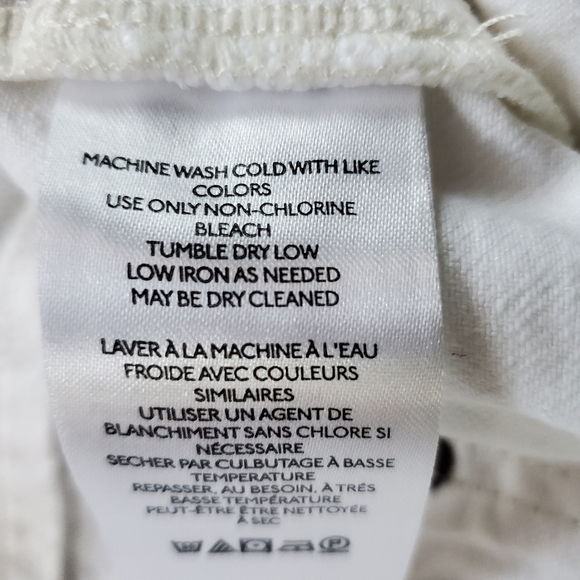 Free People Beginner Luck Slouch Shorts Optic White Roll Cuff Low Rise Denim 30 - Picture 10 of 11